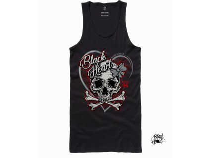 dámské tílko black heart ribon skull