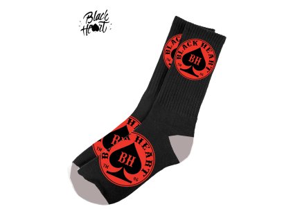 PONOŽKY BLACK HEART BLACK RED ACE