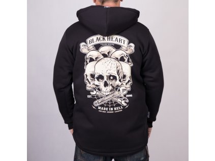 Mikina BLACK HEART HILL SKULL3