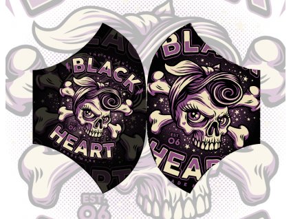 ROUŠKA BLACK HEART PIN UP SKULL