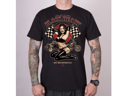pánské triko black heart pin up race