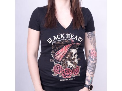 triko BLACK HEART PIN UPSKULL2
