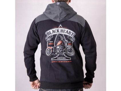 MOTORKÁŘSKÁ mikina black heart orange chopper 2