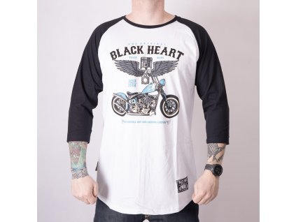 Triko black heart blue chopper