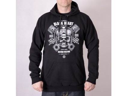 Mikina BLACK HEART PISTON SKULL