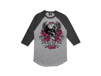 Dámské Triko BLACK HEART DEVIL ROSE RAGLAN