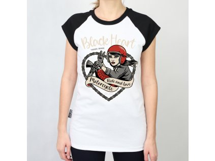 Damské triko black heart biker girl3