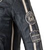 Pánská kožená bunda W-TEC Makso (Barva černá s nášivkami, Velikost S)