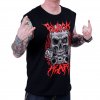 motorkářské metalové triko bez rukávu black heart metal head