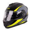 Výklopná přilba W-TEC Banelmeda (Barva šedo-černo-fluo žlutá, Velikost XS (53-54))