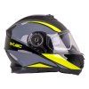 Výklopná přilba W-TEC Banelmeda (Barva šedo-černo-fluo žlutá, Velikost XS (53-54))
