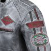 Pánská kožená moto bunda W-TEC Sheawen Waxed Grey (Barva šedá, Velikost 4XL)