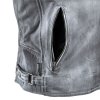 Pánská kožená moto bunda W-TEC Sheawen Waxed Grey (Barva šedá, Velikost 4XL)