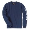 Tričko Carhartt Sleeve Logo long sleeve navy