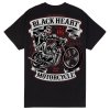 MOTORKÁŘSKÉ Tričko BLACK HEART SKELETON CHOPPER