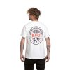 Meatfly pánské tričko Yvans Round Globus Patch White