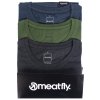 Meatfly balení pánských triček Basic Multipack Charcoal Heather / Olive / Navy Heather (Velikost S)