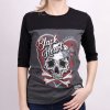 Triko BLACK HEART RIBON SKULL