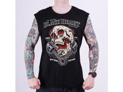 motorkářské triko bez rukávu black heart visitor