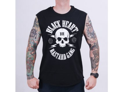 MOTORKÁŘSKÉ TŘIČKO BLACK HEART BASTARD SKULL