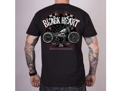 motorkářské tričko black heart chopper race