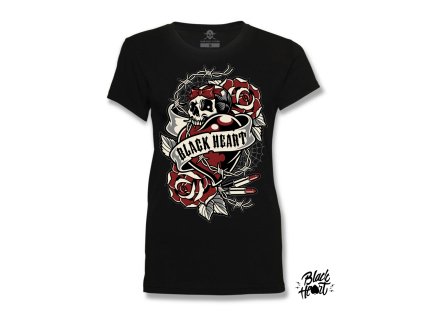 DÁMSKÉ TRIKO BLACK HEART HEART ROSE