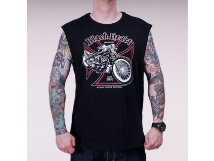 MOTORKÁŘSKÉ triko bez rukavu black heart