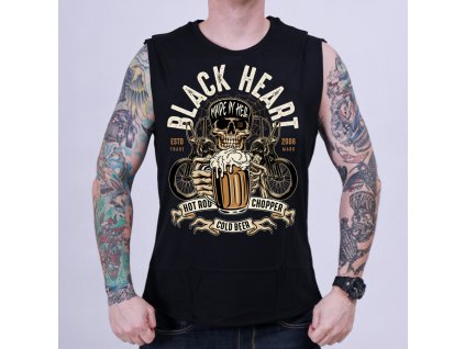 motorkářské triko bez rukavu black heart beer biker 3