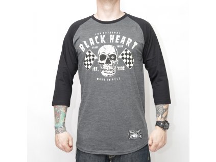 Triko black heart flag skull