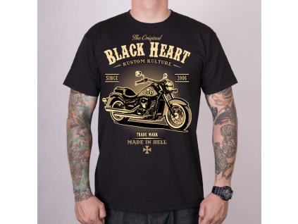 MOTORKÁŘSKÉ TRIČKO BLACK HEART HARLEY