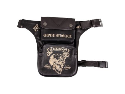 Stehenní kapsa W TEC Black Heart Devil Skull Black Leather