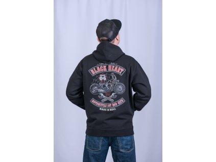 Pánská mikina BLACK HEART BUILT AND EVIL (Barva Černá, Velikost 3Xl)