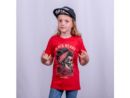 Dětské  Triko BLACK HEART PIN UP  RED KID