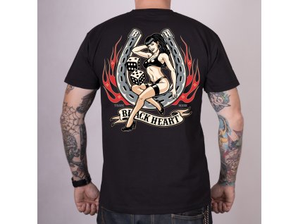 Triko black heart LADY LUCK hot pin up