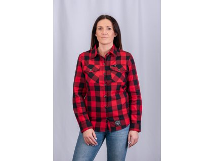 A Dámská košile BLACK HEART REDNECK (Barva Červená, Velikost L)