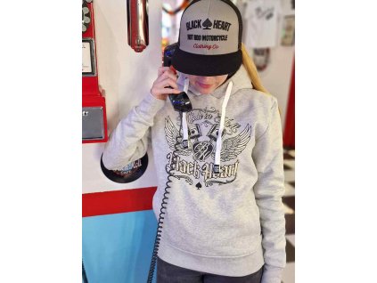 mikina black heart wings