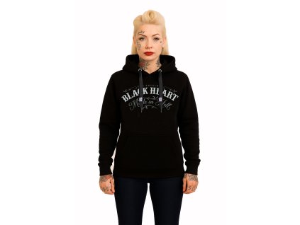 MIKINA BLACK HEART PIN UP SKULL