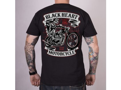 Triko motorkářské skeleton chopper black heart 2