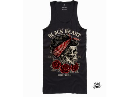 dámské tílko black heart pin up skull