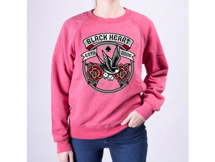 Mikina swallow rose black heart