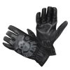 Moto rukavice kožené Black Heart Skull Gloves