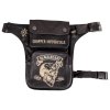 Stehenní kapsa W TEC Black Heart Devil Skull Black Leather