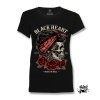 BLACK HEART PIN UP SKULL