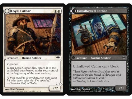 Loyal Cathar // Unhallowed Cathar (Foil NE, Stav Near Mint)