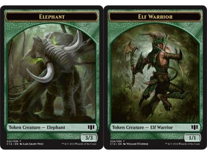 Elephant // Elf Warrior Token (Foil NE, Stav Near Mint)