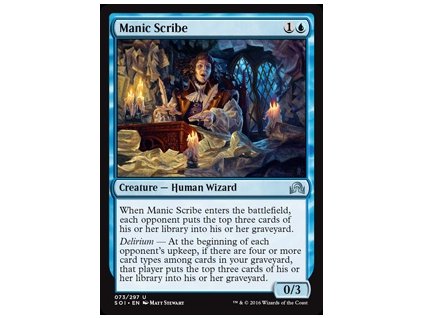 Manic Scribe (Foil NE, Stav Near Mint)