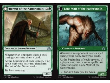 Hermit of the Natterknolls // Lone Wolf of the Natterknolls (Foil ANO, Stav Near Mint)