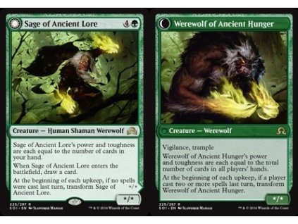 Sage of Ancient Lore // Werewolf of Ancient Hunger (Foil NE, Stav Near Mint)