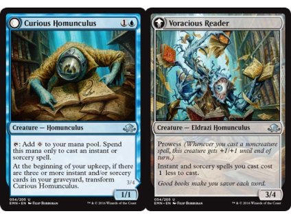 Curious Homunculus // Voracious Reader (Foil NE, Stav Near Mint)