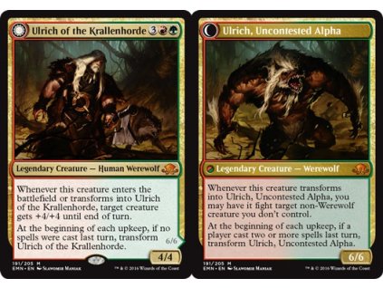 Ulrich of the Krallenhorde // Ulrich, Uncontested Alpha (Foil NE, Stav Light Played)